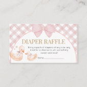 Carte D'accompagnement Pink Gingham Silly Goose Baby Shower Diaper Raffle (Devant)