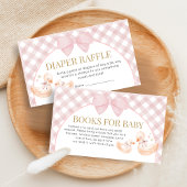 Carte D'accompagnement Pink Gingham Silly Goose Baby Shower Diaper Raffle
