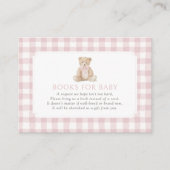 Carte D'accompagnement Pink Gingham Teddy Bear Books for Baby (Devant)