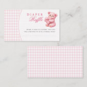 Carte D'accompagnement Pink Gingham Teddy Bear Neutral Baby Shower (Devant / Derrière)