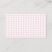 Carte D'accompagnement Pink Gingham Teddy Bear Neutral Baby Shower (Dos)