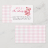 Carte D'accompagnement Pink Gingham Teddy Bear Neutral Baby Shower (Devant / Derrière)