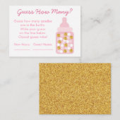 Carte D'accompagnement Pink & Gold Devinez Combien De Jeu (Devant / Derrière)