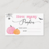 Carte D'accompagnement Pink Halloween devine combien de citrouilles (Devant)