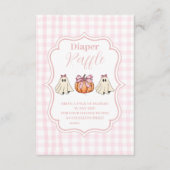 Carte D'accompagnement Pink Halloween Ghost Bow Girl Baby Raffle Diapper (Devant)