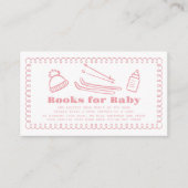 Carte D'accompagnement Pink Hand-Drawn Ski Baby Book Demande (Devant)