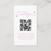 Carte D'accompagnement Pink Heart Script QR Code College Fonds Arch Photo (Devant)