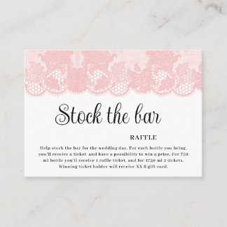 Carte D'accompagnement Pink Lace Stock the bar Bridal Shower
