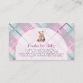Carte D'accompagnement Pink & Lavender Plaid Teddy Bear Baby Book Demande (Devant)