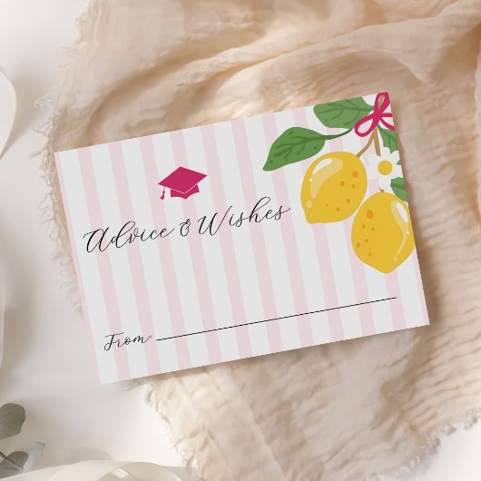 Carte D'accompagnement Pink Lemon Citrus Advice Graduation