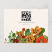 Carte D'accompagnement Pink Lily Floral Modern Wedding RSVP QR Code (Dos)