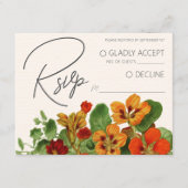 Carte D'accompagnement Pink Lily Floral Modern Wedding RSVP QR Code (Devant)