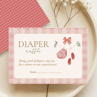 Carte D'accompagnement Pink Locally Grown Baby Shower diaper raffle