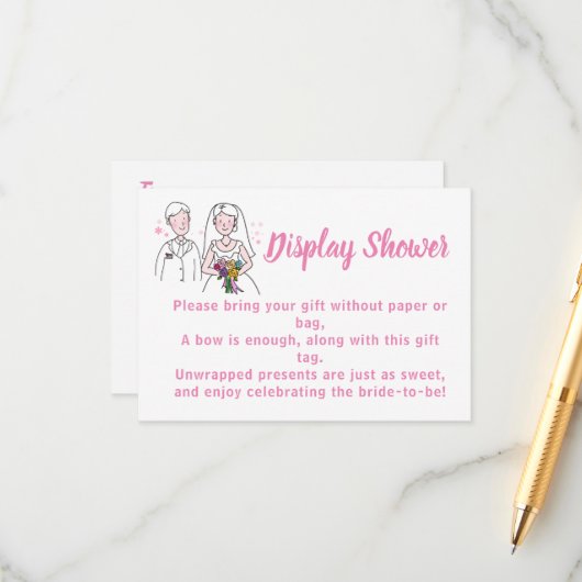 Carte D'accompagnement Pink Love Afficher Wedding shower nuptiale (Devant/Arrière en situation)