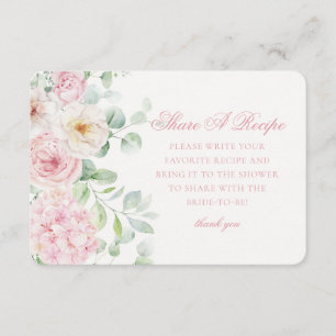 Carte D'accompagnement Pink Love in Bloom Floral Hydrangea Partager une r
