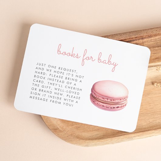 Carte D'accompagnement Pink Macaron Baby Shower Books Enclosure Card