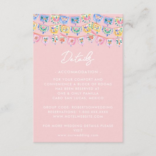 Carte D'accompagnement Pink Mexico Destination (Devant)