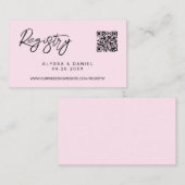 Carte D'accompagnement Pink Modern QR code wedding registry custom small (Devant / Derrière)