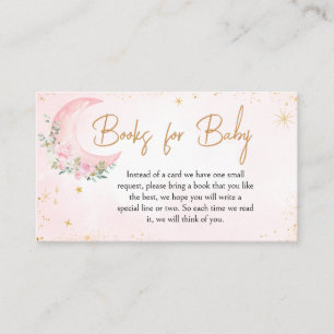 Carte D'accompagnement Pink Moon and Stars Baby showers Livres pour bébé