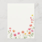 Carte D'accompagnement Pink Orange Flowers Wedding Details (Dos)