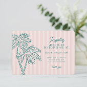 Carte D'accompagnement Pink Palm Springs Pastel Beach Registry Insérer (Debout devant)
