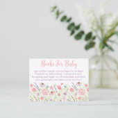 Carte D'accompagnement Pink Pastel Baby shower Fleur sauvage Demande de r (Debout devant)