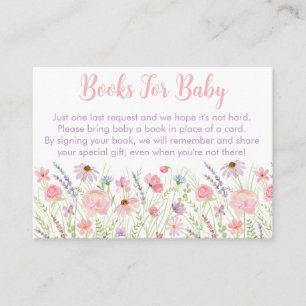 Carte D'accompagnement Pink Pastel Baby shower Fleur sauvage Demande de r