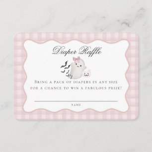 Carte D'accompagnement Pink Pastel Little Boo Ghost Diaper Raffin Insérer