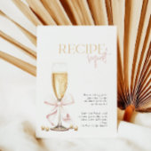 Carte D'accompagnement Pink Pearls Prosecco Bridal Recette Enclôture Cart