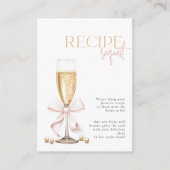 Carte D'accompagnement Pink Pearls Prosecco Bridal Recette Enclôture Cart (Devant)