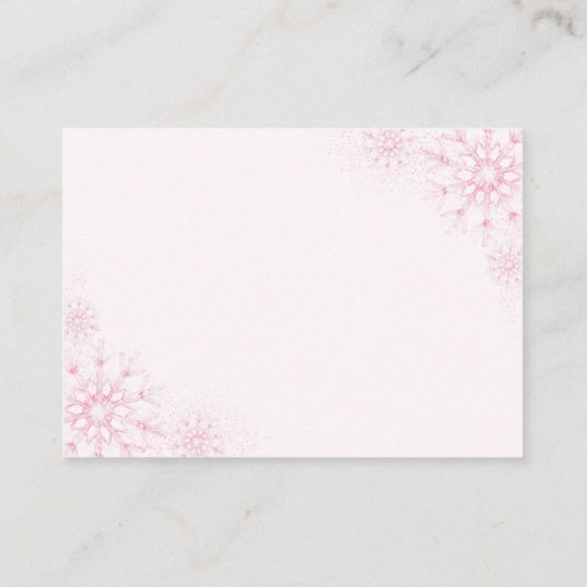 Carte D'accompagnement Pink Polar Bear Diaper Raffle Card (Dos)