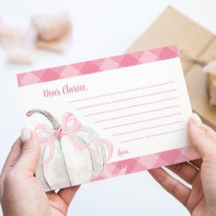 Carte D'accompagnement Pink Preppy Citrouille Anniversaire heure Notes