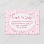 Carte D'accompagnement Pink preppy hand drawn baby shower book request (Devant)