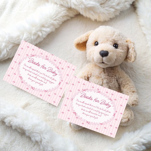 Carte D'accompagnement Pink preppy hand drawn baby shower book request