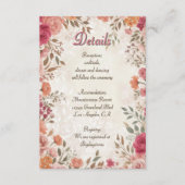 Carte D'accompagnement Pink & Red Romantic Spring Floral QR Code Wedding (Devant)
