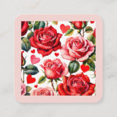 Carte D'accompagnement Pink & Red Roses Heart Crown Classroom Valentine (Dos)