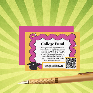 Carte D'accompagnement Pink rétro squiggle ondulé collège Fonds diplôme