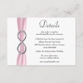Carte D'accompagnement Pink Ribbon Silver Infinity Détails du Mariage (Devant)