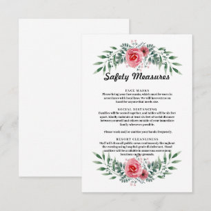 Carte D'accompagnement Pink Rose Green Mesures de sécurité des oliviers