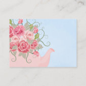Carte D'accompagnement Pink Roses Tea Party Baby shower Demande de réserv (Dos)