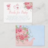 Carte D'accompagnement Pink Roses Tea Party Baby shower Demande de réserv (Devant / Derrière)