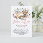 Carte D'accompagnement Pink Sage Greenery Woodland Animals Livres pour bé (Debout devant)