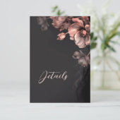 Carte D'accompagnement Pink Shiny Metallic Black Floral Details (Debout devant)