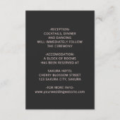 Carte D'accompagnement Pink Shiny Metallic Black Floral Details (Dos)