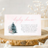 Carte D'accompagnement Pink Silver Christmas Baby Shower Display Shower