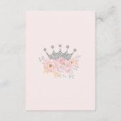 Carte D'accompagnement Pink Silver Royal Crown Princess Livres pour bébé (Dos)