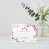 Carte D'accompagnement Pink Silver Tiara Butterfly Enclosure Card (Debout devant)