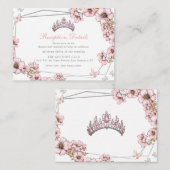 Carte D'accompagnement Pink Silver Tiara Butterfly Enclosure Card (Devant / Derrière)