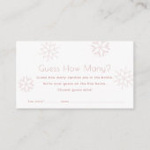 Carte D'accompagnement Pink Snowflakes Devine Combien De Baby showers Jeu (Devant)