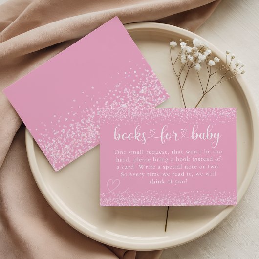 Carte D'accompagnement Pink Sparkle Books for Baby Heart Script